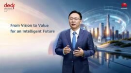 David Wang, Huawei's Executive Director of the Board, delivering the opening speech for the 4th Digital Economy Development Forum