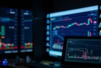 Ilustrasi grafik pasar saham dengan panah yang menunjukkan peningkatan, mencerminkan dampak positif buyback saham terhadap valuasi perusahaan dan kepercayaan investor.